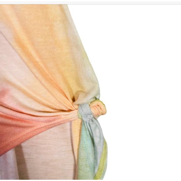 Fifth Sun Proud Pride Rainbow Tie Front Tee Shirt - Picture 4 of 6